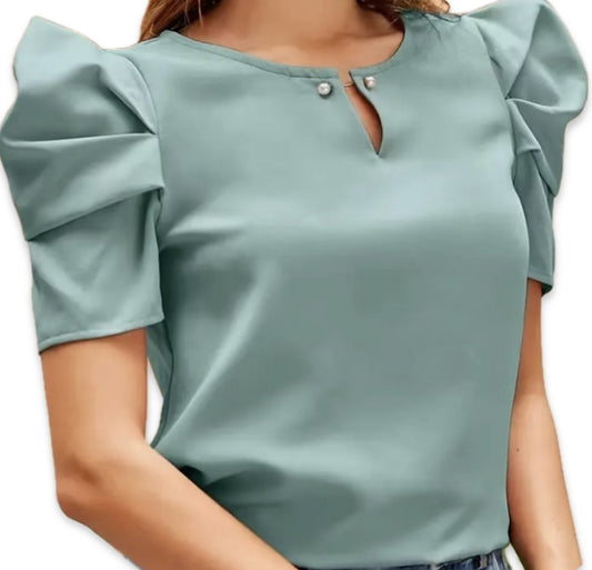 Blusa Elegante de Cuello Redondo