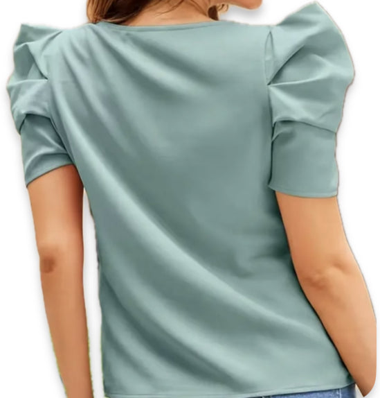 Blusa Elegante de Cuello Redondo