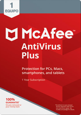 McAfee Antivirus Plus - 1 Año / 1 Dispositivo