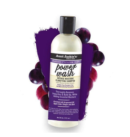 Aunt Jackie's Grapeseed Style & Shine Recipe Power Wash Intense Moisture Clarifying Shampoo